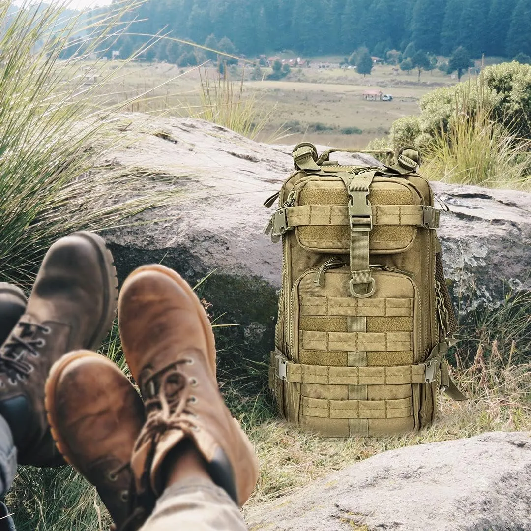 Small 30L Assault Backpack Military Tactical Backpack Tactical Bag for Outdoor Hiking Camping Travel Army Hunting Rucksack (Green)