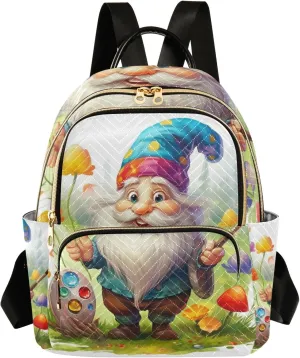Small Backpack Purse for Women, Drawing Dwarf Travel Bag Casual Daypack Shoulder Bag