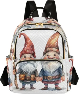 Small Backpack Purse for Women, Two Old Dwarf Travel Bag Casual Daypack Shoulder Bag