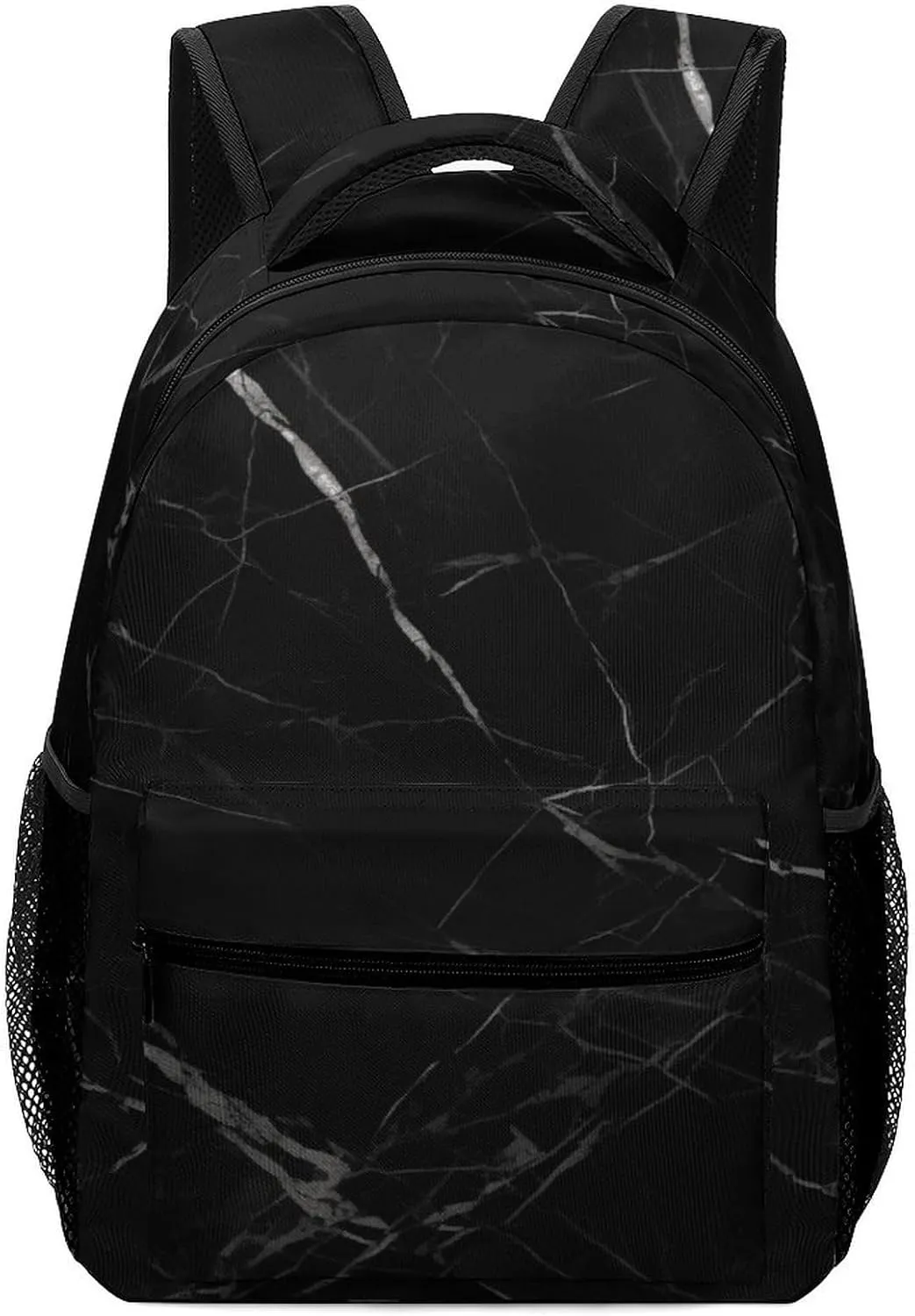 Small Backpacks Personalized Black Marble Printing Travel Bag Lightweight Travel Backpack For Women Men
