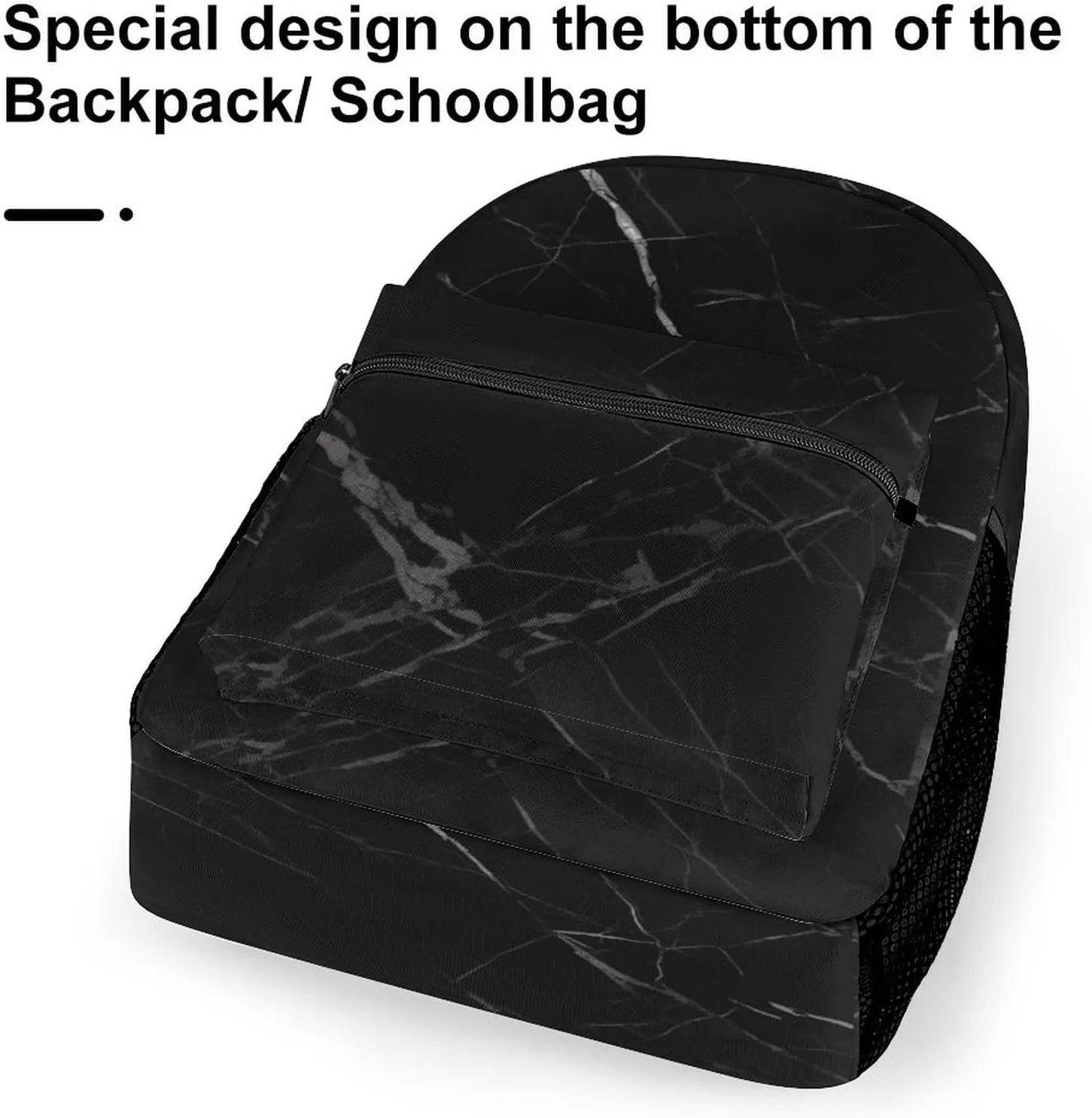 Small Backpacks Personalized Black Marble Printing Travel Bag Lightweight Travel Backpack For Women Men