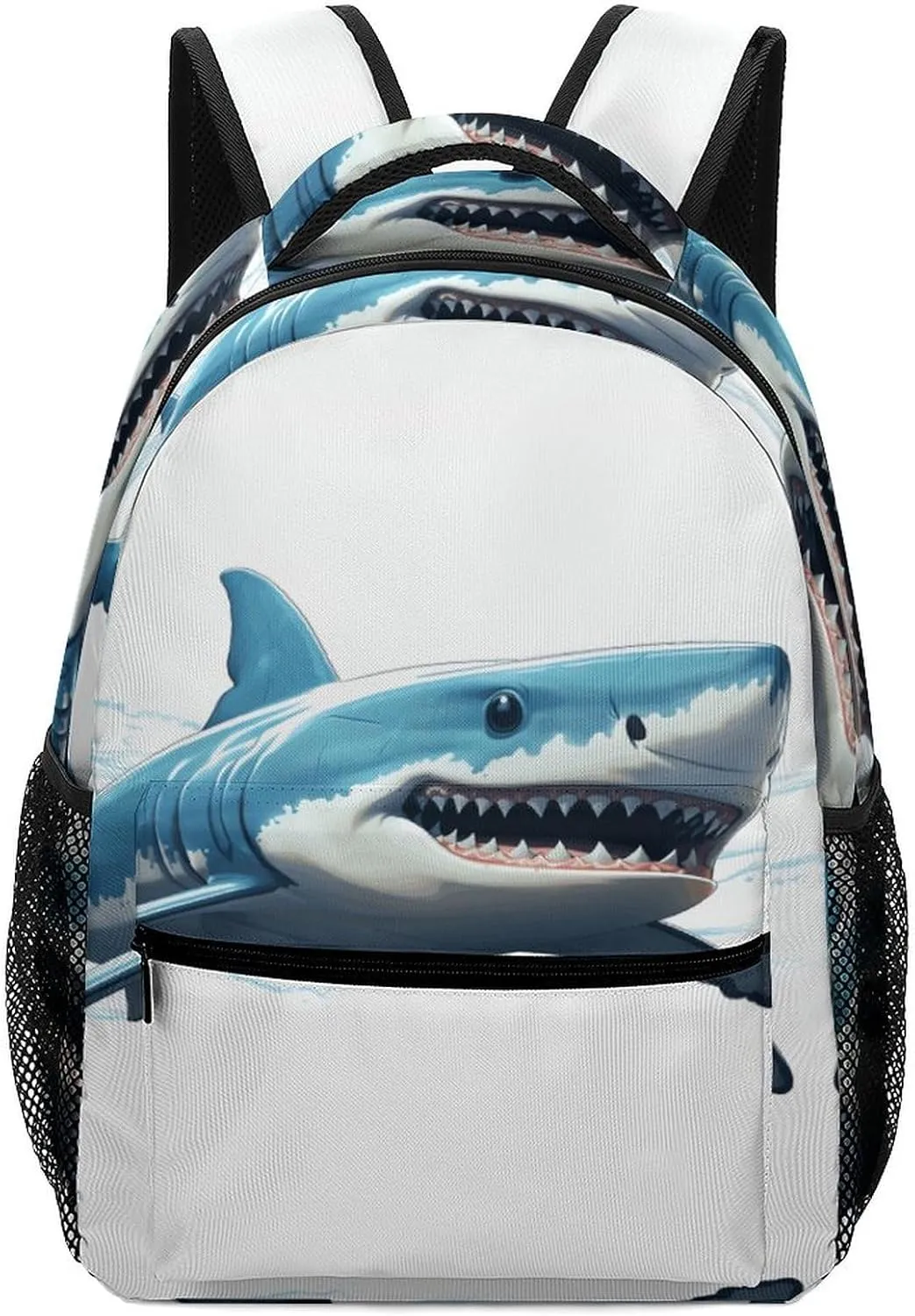 Small Backpacks Personalized Blue Shark Printing Travel Bag Lightweight Travel Backpack For Women Men