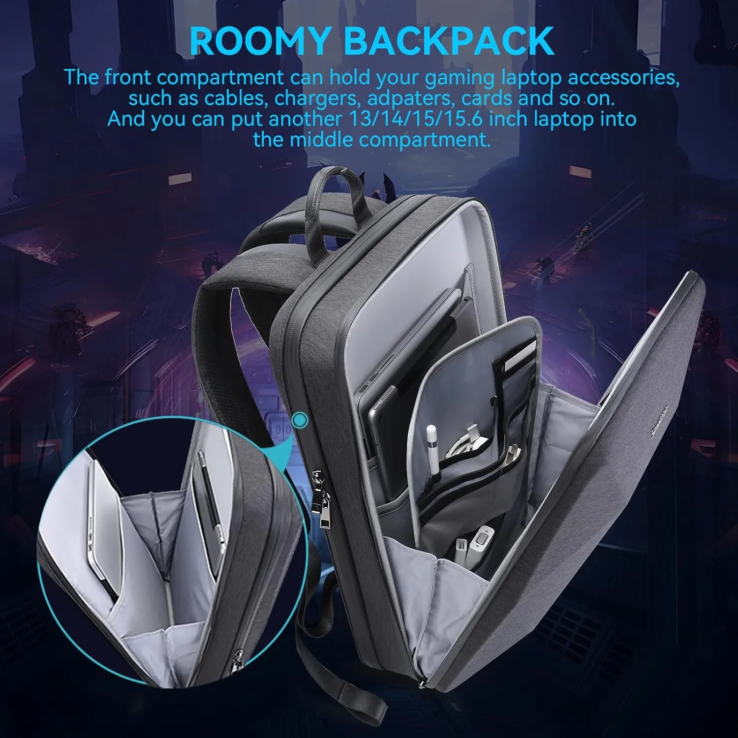 Smatree Hard Double Laptop Backpack for 16 inch ASUS ROG Strix SCAR 16 2025/2024/2023, ROG Strix G16 2025/2024/2023, ROG Zephyrus G16 2025/2024, Razer Blade 16, Alienware M16, DELL G16,HP Victus/OMEN