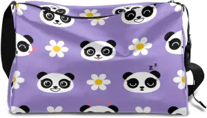 Smiling Panda Small Gym Bag for Men Women Workout Sport Duffle Bag Waterproof Weekender Overnight Bag Lightweight Carry on Tote Bag Crossbody Shoulder Travel Bag for Swim Yoge Dance