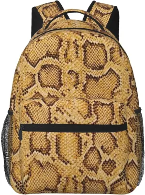 Snake Skin Backpack Funny Laptop Backpack Snake Tablet Travel Picnic Travel Bag Animal Skin Laptop Bag