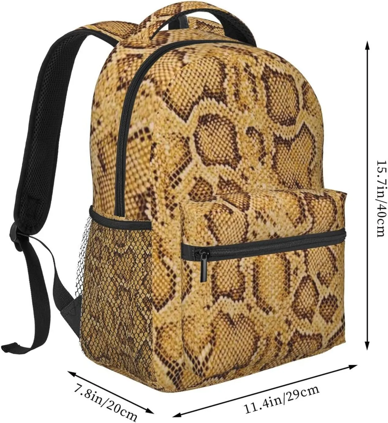 Snake Skin Backpack Funny Laptop Backpack Snake Tablet Travel Picnic Travel Bag Animal Skin Laptop Bag