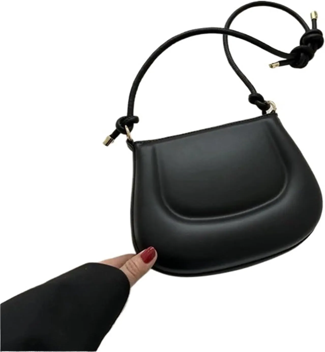 Soft Pu Ladies Leather Crossbody Bag Women Purple Underarm Bag Retro Solid Color Handbag Fashion