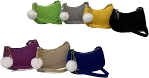 Soft Pu Ladies Leather Crossbody Bag Women Purple Underarm Bag Retro Solid Color Handbag Fashion