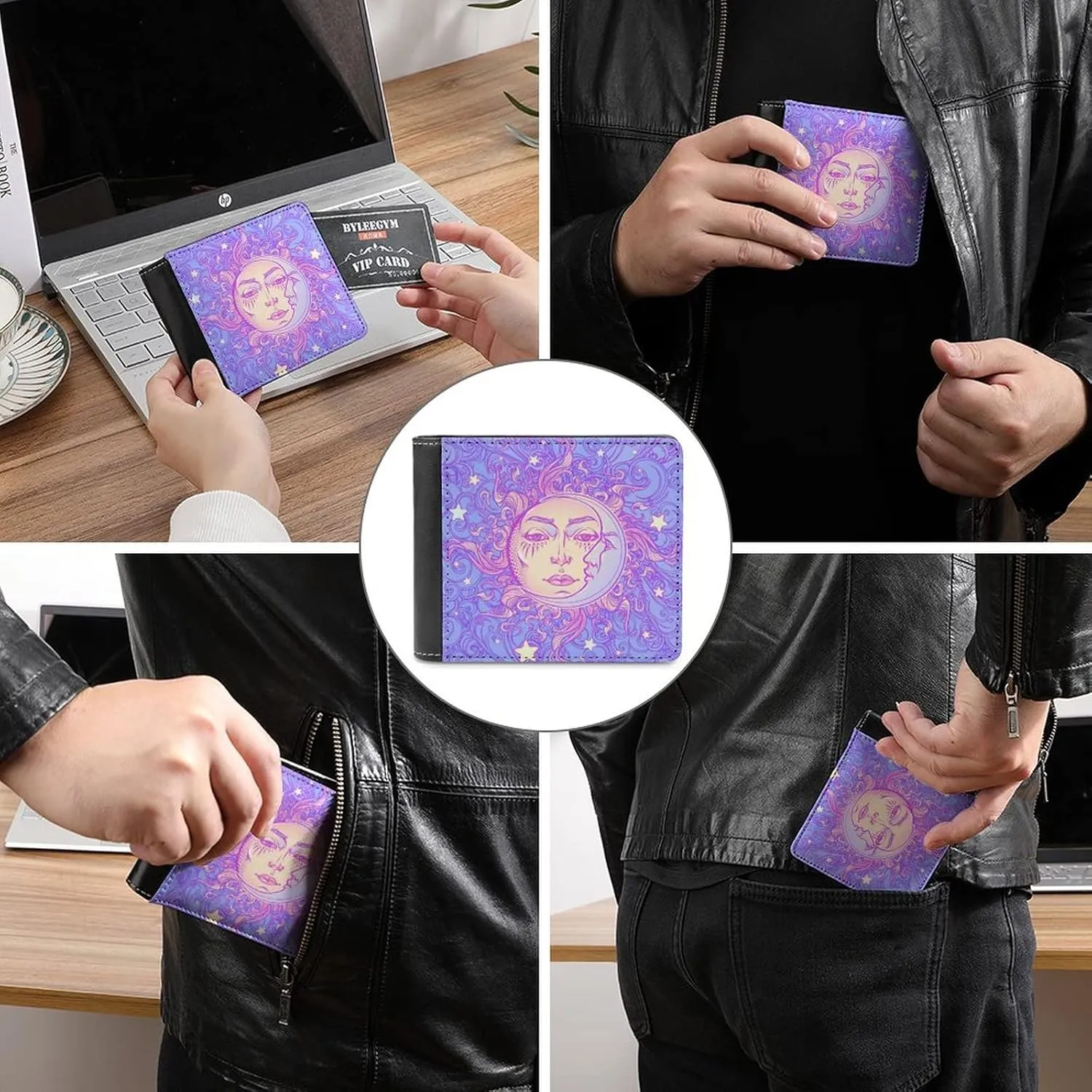 Soft PU Leather Bifold Wallet, Coin Purse Credit Pass Case, Durable Card-Holder Slim Billfold for Men Woman Money Storage