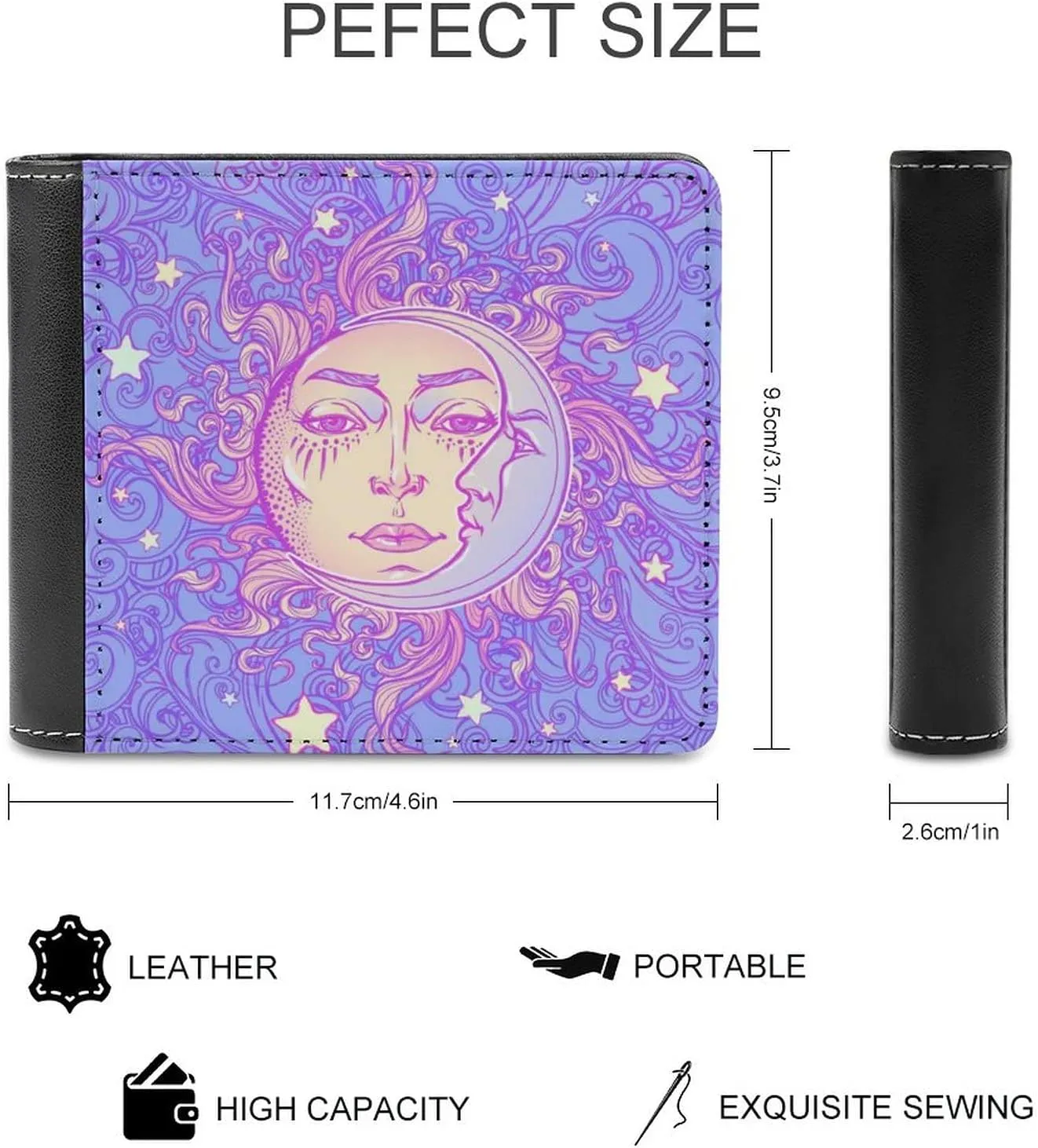 Soft PU Leather Bifold Wallet, Coin Purse Credit Pass Case, Durable Card-Holder Slim Billfold for Men Woman Money Storage