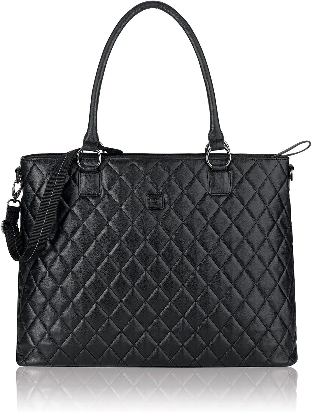 Solo New York Tote Bag for Women - Professional Handbag for Work & Travel, Laptop Purse with Padded Compartment, Interior Organizer Section, Fits 15.6" Computer - Waldorf, Black