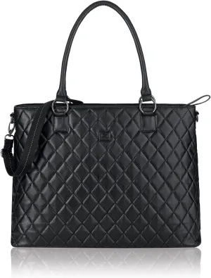 Solo New York Tote Bag for Women - Professional Handbag for Work & Travel, Laptop Purse with Padded Compartment, Interior Organizer Section, Fits 15.6" Computer - Waldorf, Black
