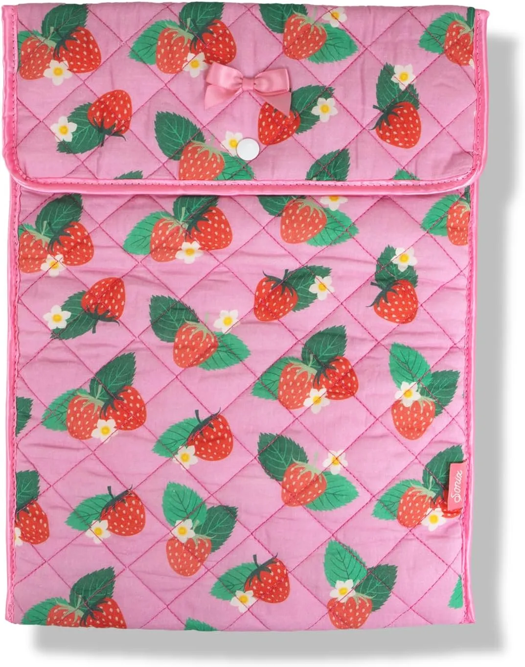 Sonix | Quilted Laptop Sleeve | 13-14 Inch, Quilted Soft Comfy Laptop Carrying Case, Computer Sleeve | Wild Strawberries