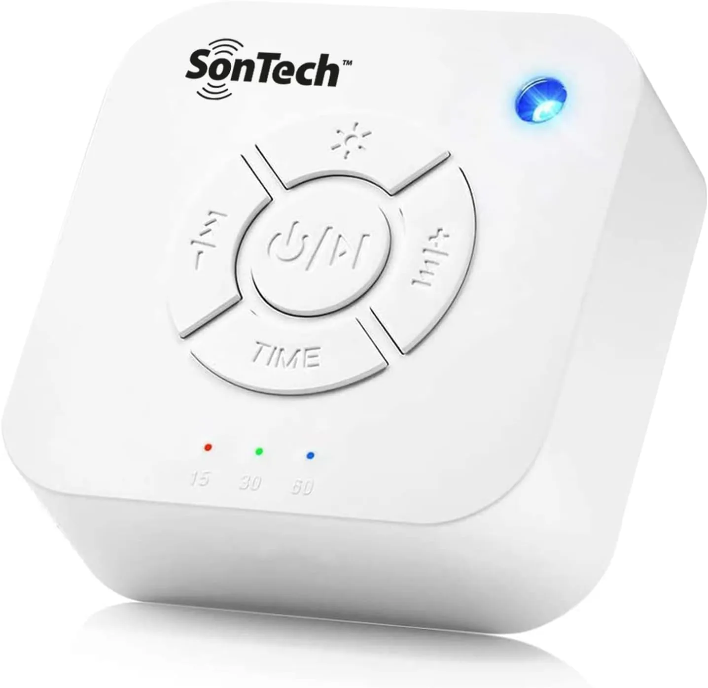 SonTech - White Noise Sound Machine - 10 Natural Soothing Sound Tracks Home, Office, Travel, Baby – Multiple Timer Settings - Battery or Adapter Charging Options