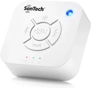 SonTech - White Noise Sound Machine - 10 Natural Soothing Sound Tracks Home, Office, Travel, Baby – Multiple Timer Settings - Battery or Adapter Charging Options