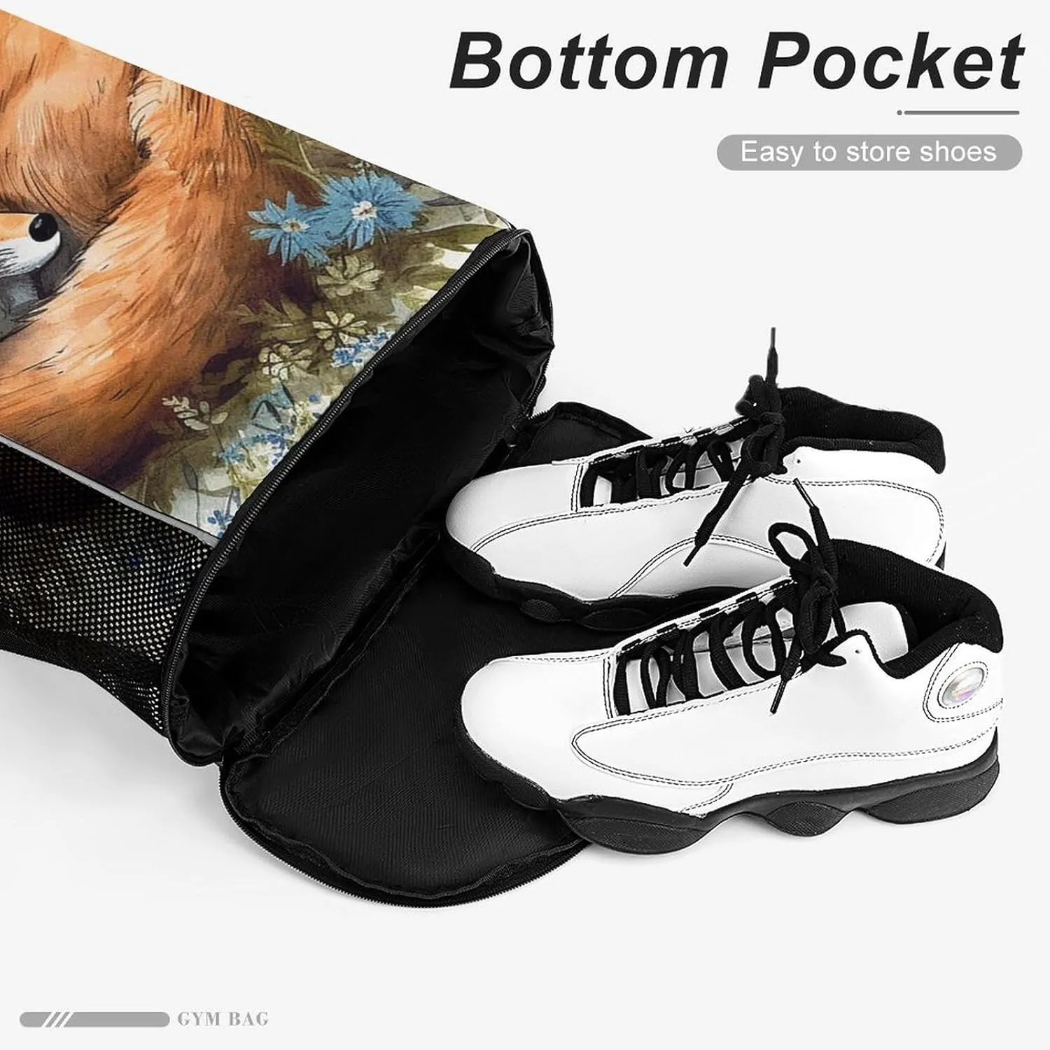 Sports Drawstring Backpack Lightweight Small Gym Bag A Sleeping Fox Gym Sackpack for Women Men