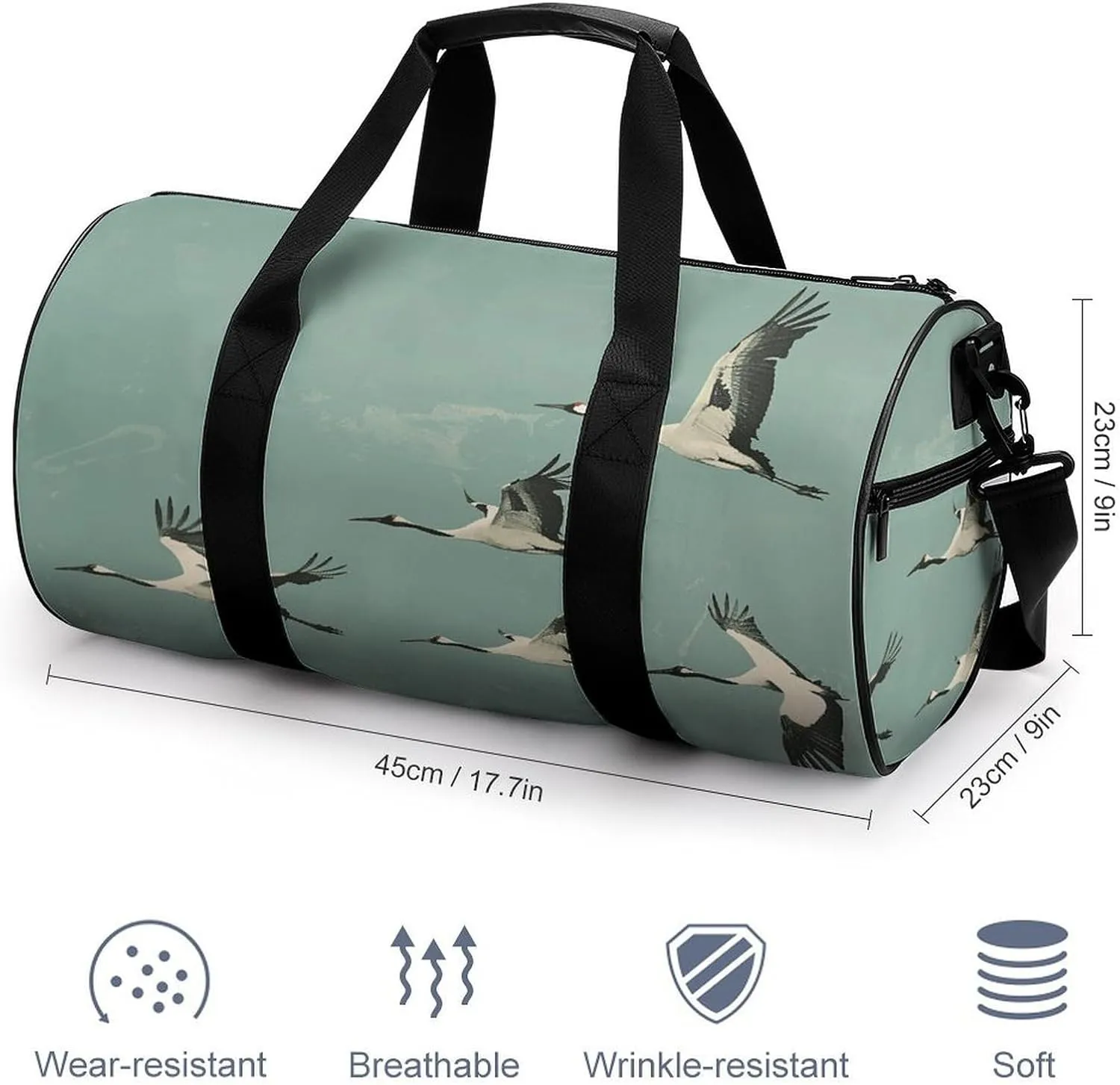 Sports Gym Bag for Women Men Travel Duffel Bag A Flock of Birds Weekender Bag Canvas Carry on Overnight Bag for Travel Swimming Fitness Workout Sports Duffle Bag, 17.7in/9in/9in, style-3