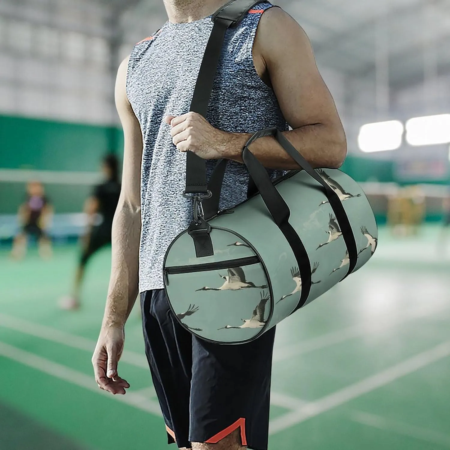 Sports Gym Bag for Women Men Travel Duffel Bag A Flock of Birds Weekender Bag Canvas Carry on Overnight Bag for Travel Swimming Fitness Workout Sports Duffle Bag, 17.7in/9in/9in, style-3