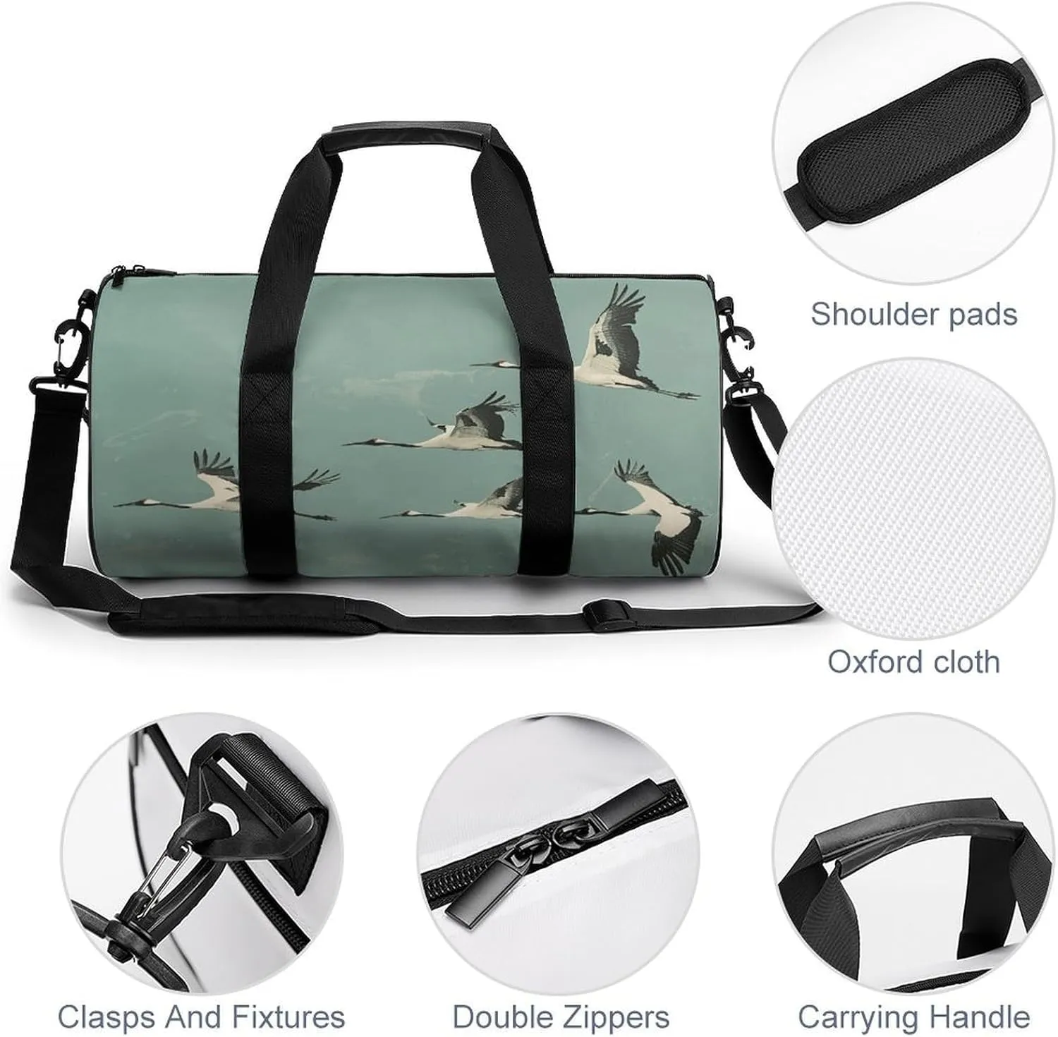 Sports Gym Bag for Women Men Travel Duffel Bag A Flock of Birds Weekender Bag Canvas Carry on Overnight Bag for Travel Swimming Fitness Workout Sports Duffle Bag, 17.7in/9in/9in, style-3