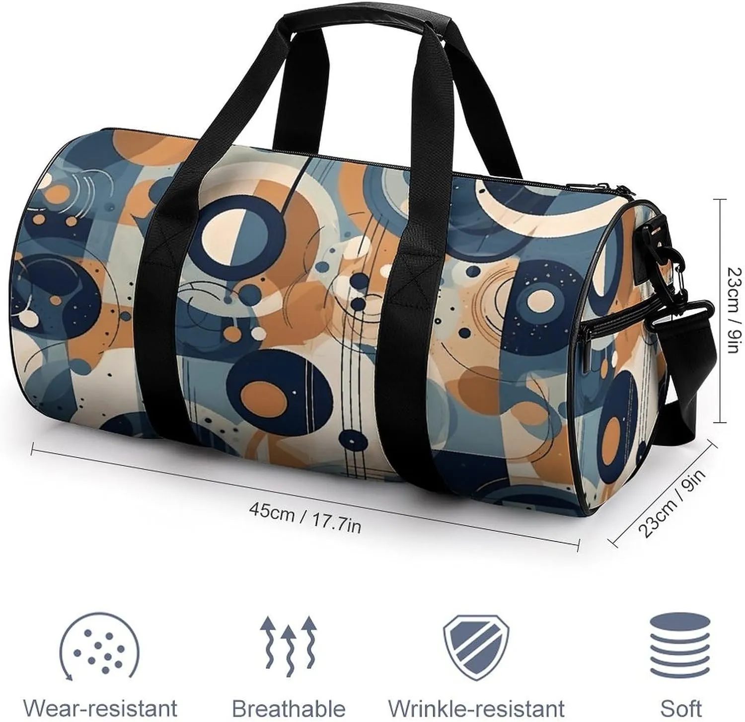 Sports Gym Bag for Women Men Travel Duffel Bag Abstract Design Weekender Bag Canvas Carry on Overnight Bag for Travel Swimming Fitness Workout Sports Duffle Bag, 17.7in/9in/9in, style-1-1