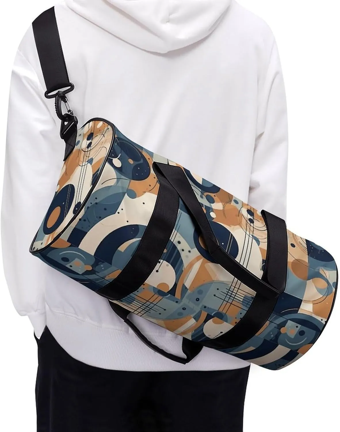 Sports Gym Bag for Women Men Travel Duffel Bag Abstract Design Weekender Bag Canvas Carry on Overnight Bag for Travel Swimming Fitness Workout Sports Duffle Bag, 17.7in/9in/9in, style-1-1