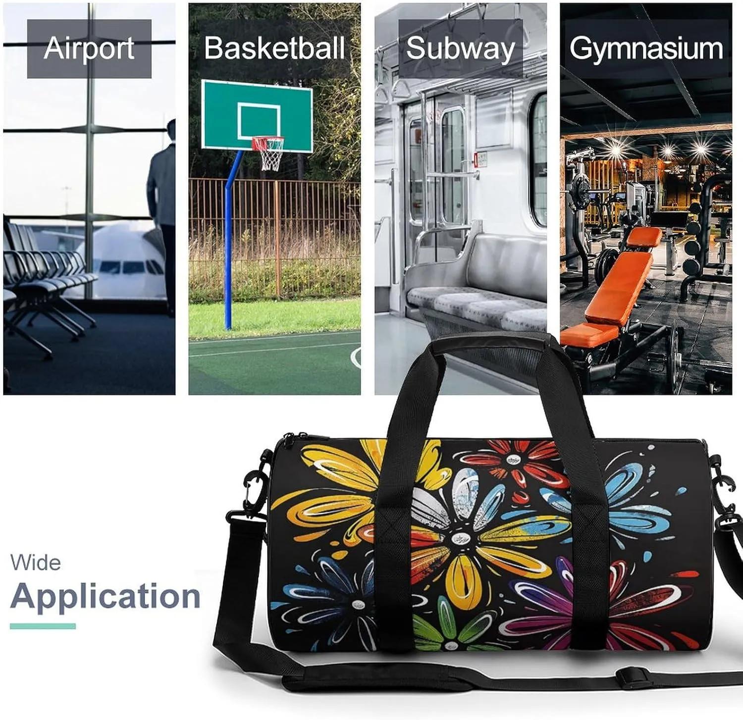 Sports Gym Bag for Women Men Travel Duffel Bag Abstract Pattern Style Weekender Bag Canvas Carry on Overnight Bag for Travel Swimming Fitness Workout Sports Duffle Bag