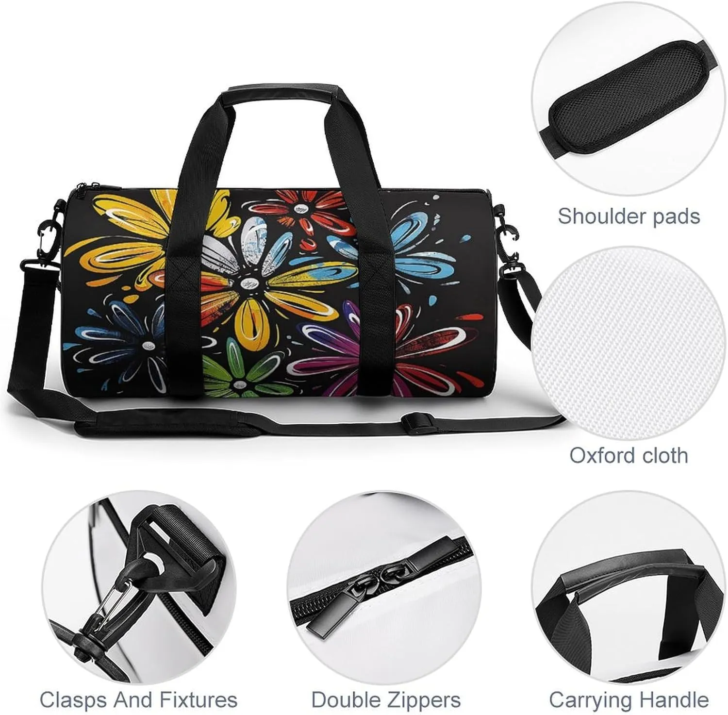 Sports Gym Bag for Women Men Travel Duffel Bag Abstract Pattern Style Weekender Bag Canvas Carry on Overnight Bag for Travel Swimming Fitness Workout Sports Duffle Bag