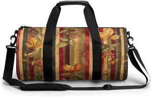 Sports Gym Bag for Women Men Travel Duffel Bag Acorns And Leaves Weekender Bag Canvas Carry on Overnight Bag for Travel Swimming Fitness Workout Sports Duffle Bag, 17.7in/9in/9in, style-2