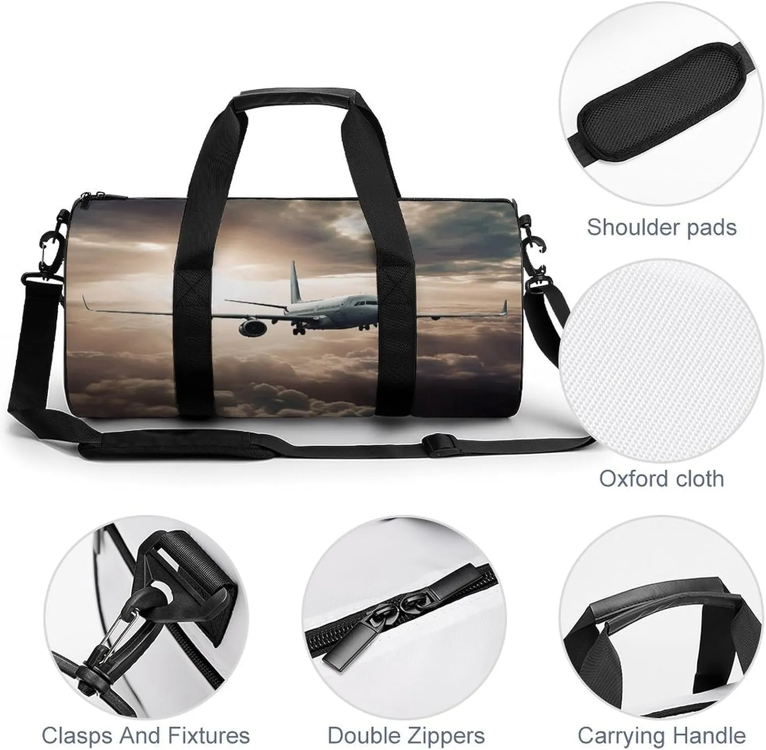 Sports Gym Bag for Women Men Travel Duffel Bag Airplane Flying in The Air Weekender Bag Canvas Carry on Overnight Bag for Travel Swimming Fitness Workout Sports Duffle Bag