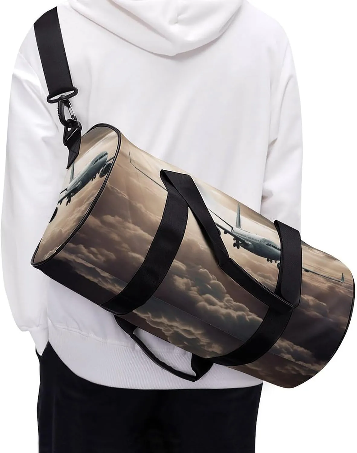 Sports Gym Bag for Women Men Travel Duffel Bag Airplane Flying in The Air Weekender Bag Canvas Carry on Overnight Bag for Travel Swimming Fitness Workout Sports Duffle Bag