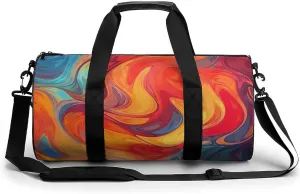Sports Gym Bag for Women Men Travel Duffel Bag Artistic Effect Colorful Weekender Bag Canvas Carry on Overnight Bag for Travel Swimming Fitness Workout Sports Duffle Bag