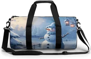 Sports Gym Bag for Women Men Travel Duffel Bag Blue And Blue Style Weekender Bag Canvas Carry on Overnight Bag for Travel Swimming Fitness Workout Sports Duffle Bag, 17.7in/9in/9in