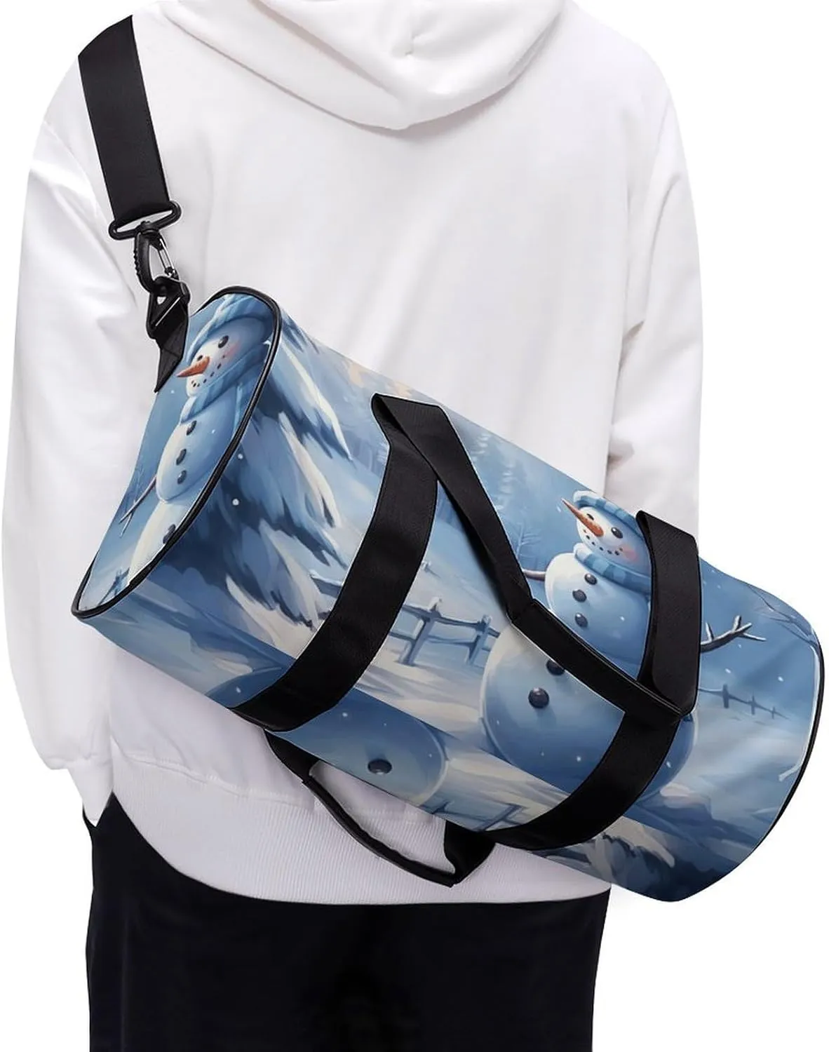 Sports Gym Bag for Women Men Travel Duffel Bag Blue And Blue Style Weekender Bag Canvas Carry on Overnight Bag for Travel Swimming Fitness Workout Sports Duffle Bag, 17.7in/9in/9in