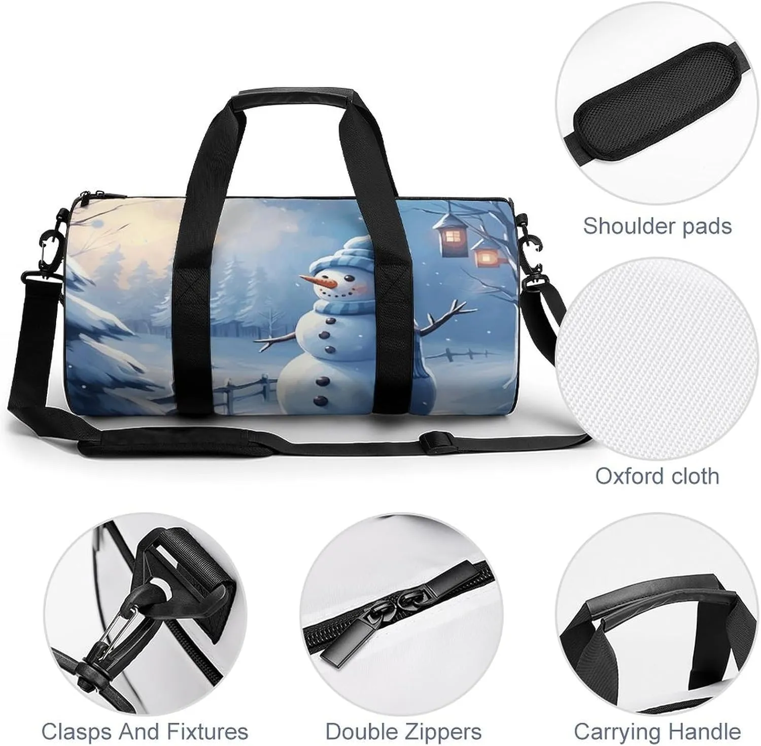 Sports Gym Bag for Women Men Travel Duffel Bag Blue And Blue Style Weekender Bag Canvas Carry on Overnight Bag for Travel Swimming Fitness Workout Sports Duffle Bag, 17.7in/9in/9in