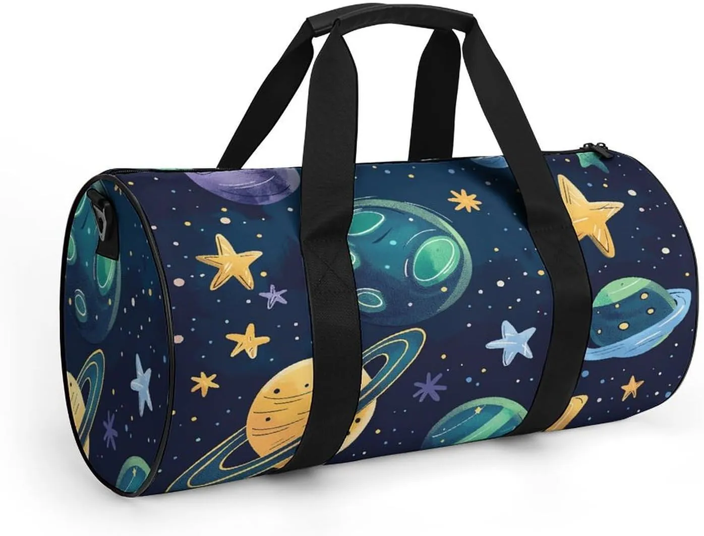 Sports Gym Bag for Women Men Travel Duffel Bag Cartoon Style Space Weekender Bag Canvas Carry on Overnight Bag for Travel Swimming Fitness Workout Sports Duffle Bag