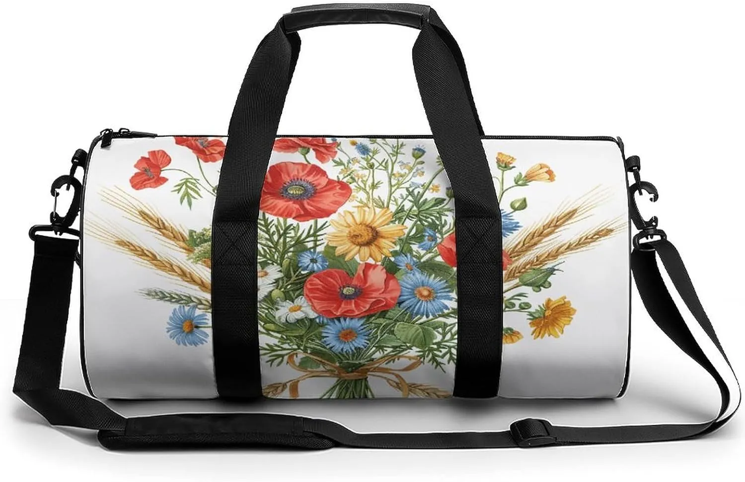 Sports Gym Bag for Women Men Travel Duffel Bag Daisy Bouquet Retro Weekender Bag Canvas Carry on Overnight Bag for Travel Swimming Fitness Workout Sports Duffle Bag