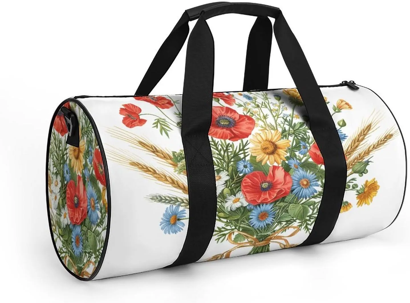 Sports Gym Bag for Women Men Travel Duffel Bag Daisy Bouquet Retro Weekender Bag Canvas Carry on Overnight Bag for Travel Swimming Fitness Workout Sports Duffle Bag