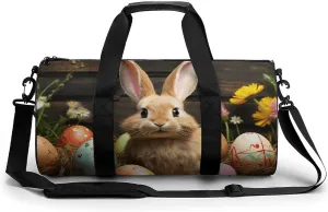 Sports Gym Bag for Women Men Travel Duffel Bag Easter Egg Bunny Weekender Bag Canvas Carry on Overnight Bag for Travel Swimming Fitness Workout Sports Duffle Bag, 17.7in/9in/9in, style-4