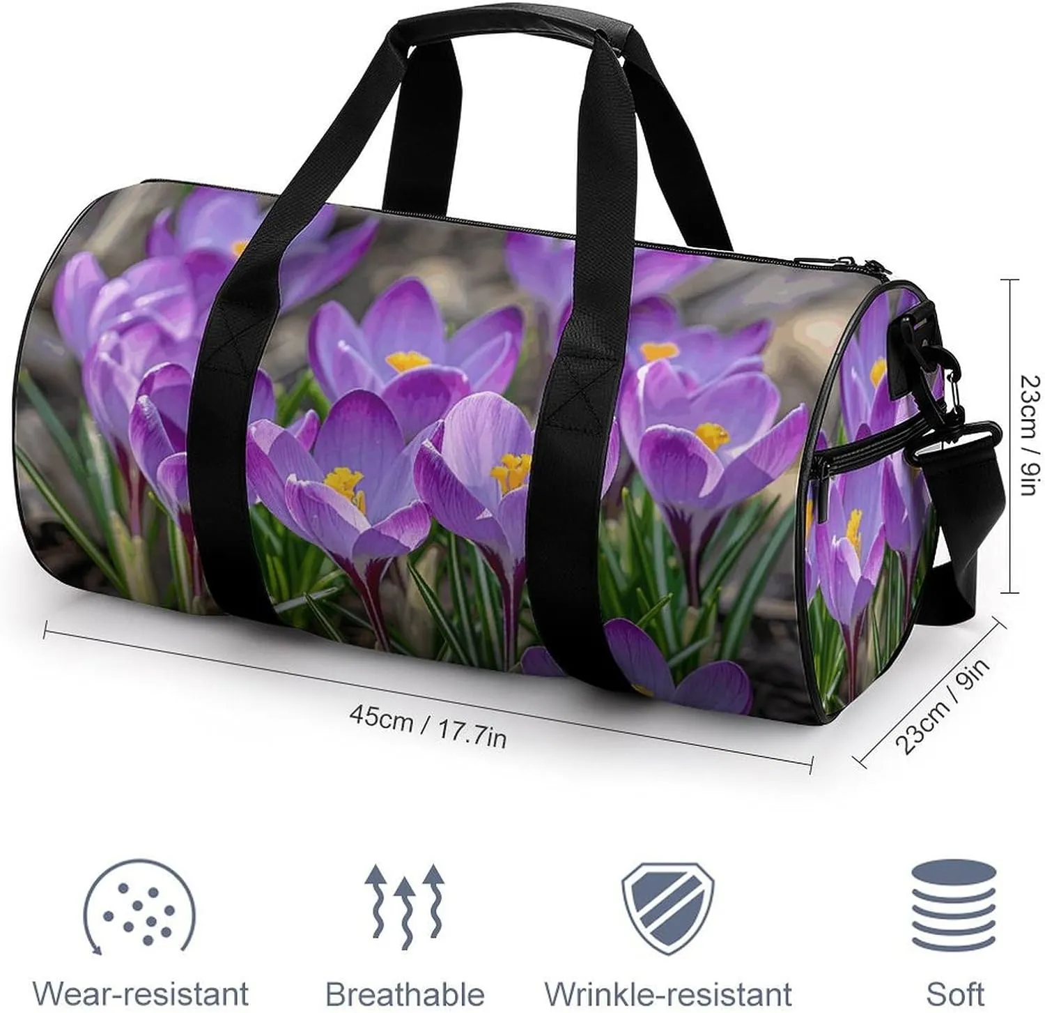 Sports Gym Bag for Women Men Travel Duffel Bag Flowers Are Blooming Weekender Bag Canvas Carry on Overnight Bag for Travel Swimming Fitness Workout Sports Duffle Bag