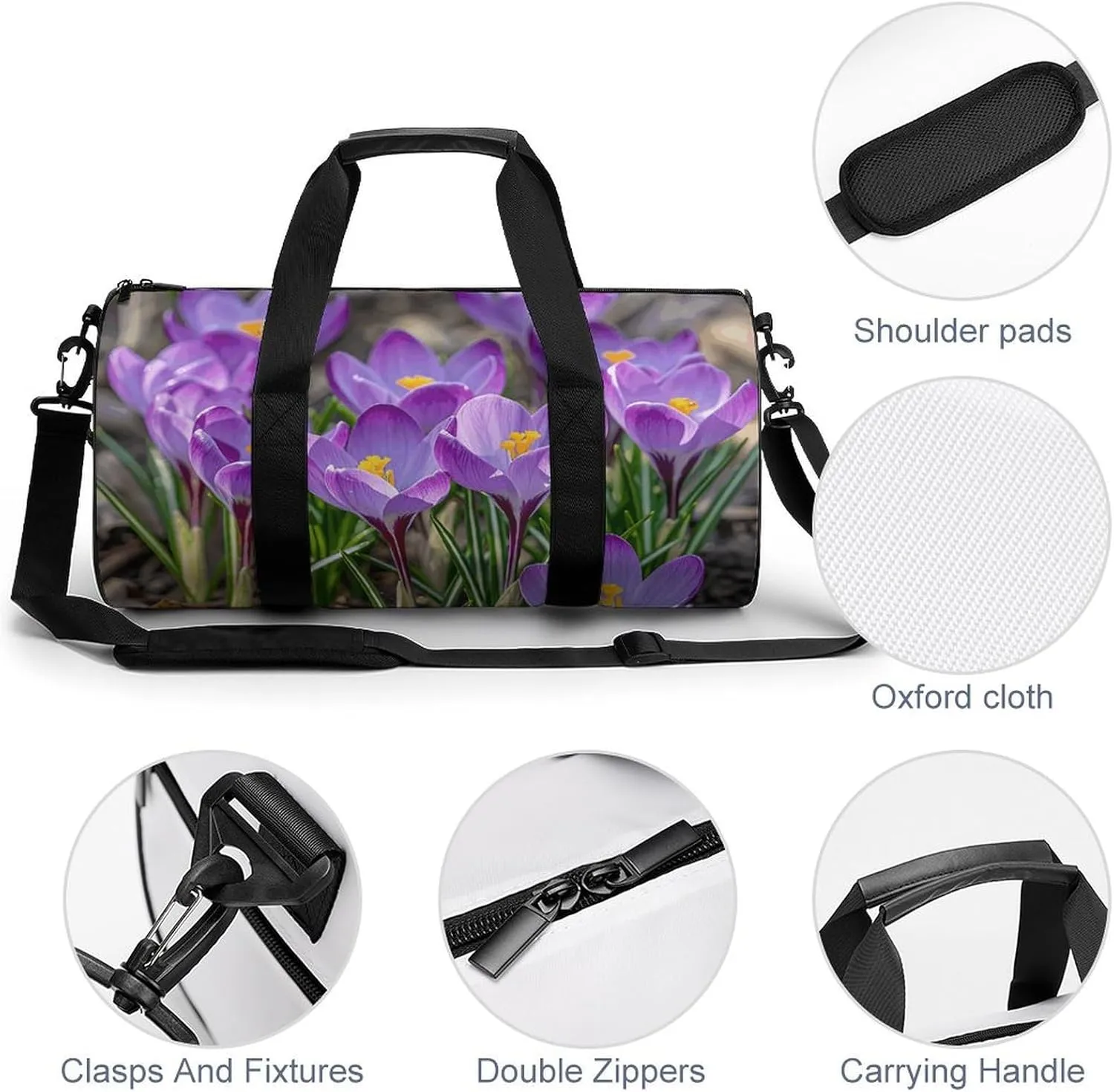 Sports Gym Bag for Women Men Travel Duffel Bag Flowers Are Blooming Weekender Bag Canvas Carry on Overnight Bag for Travel Swimming Fitness Workout Sports Duffle Bag
