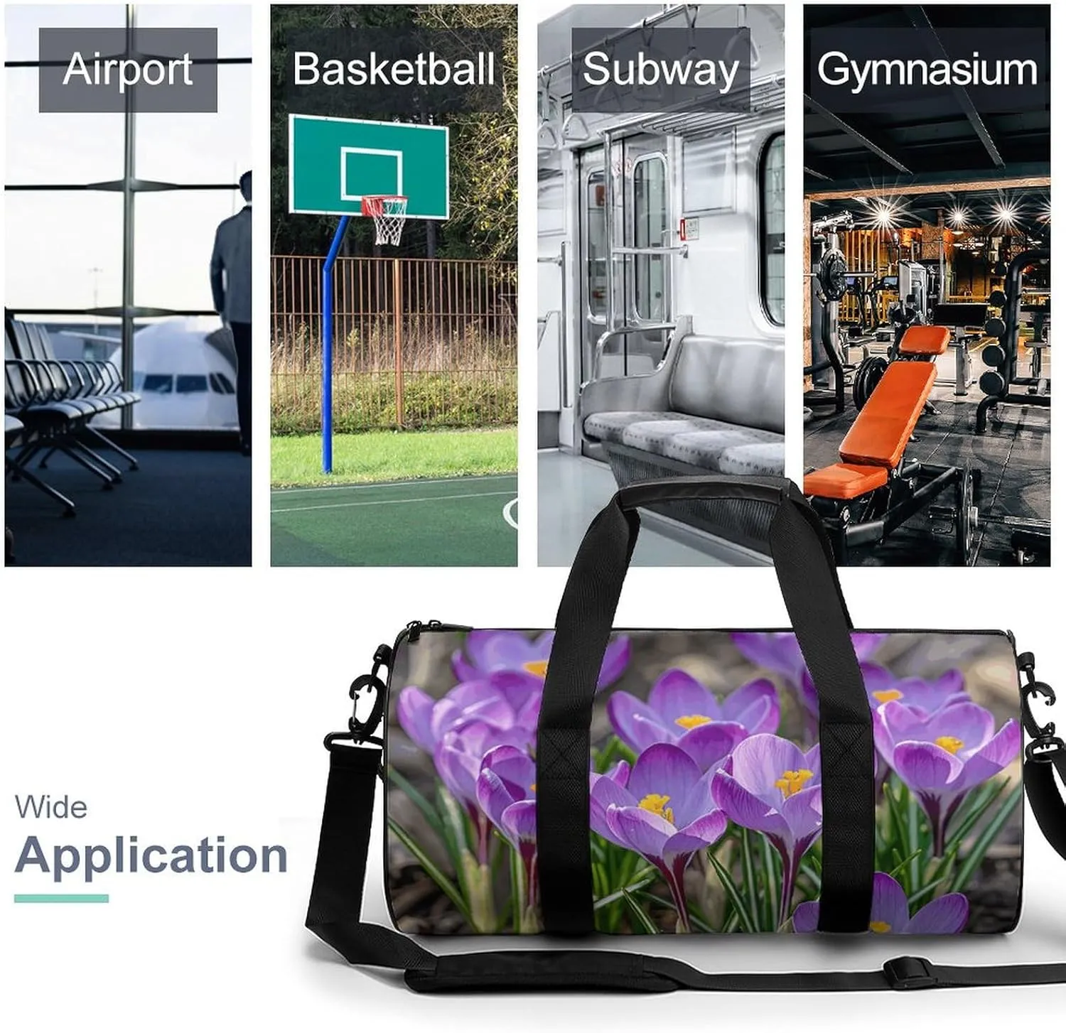 Sports Gym Bag for Women Men Travel Duffel Bag Flowers Are Blooming Weekender Bag Canvas Carry on Overnight Bag for Travel Swimming Fitness Workout Sports Duffle Bag