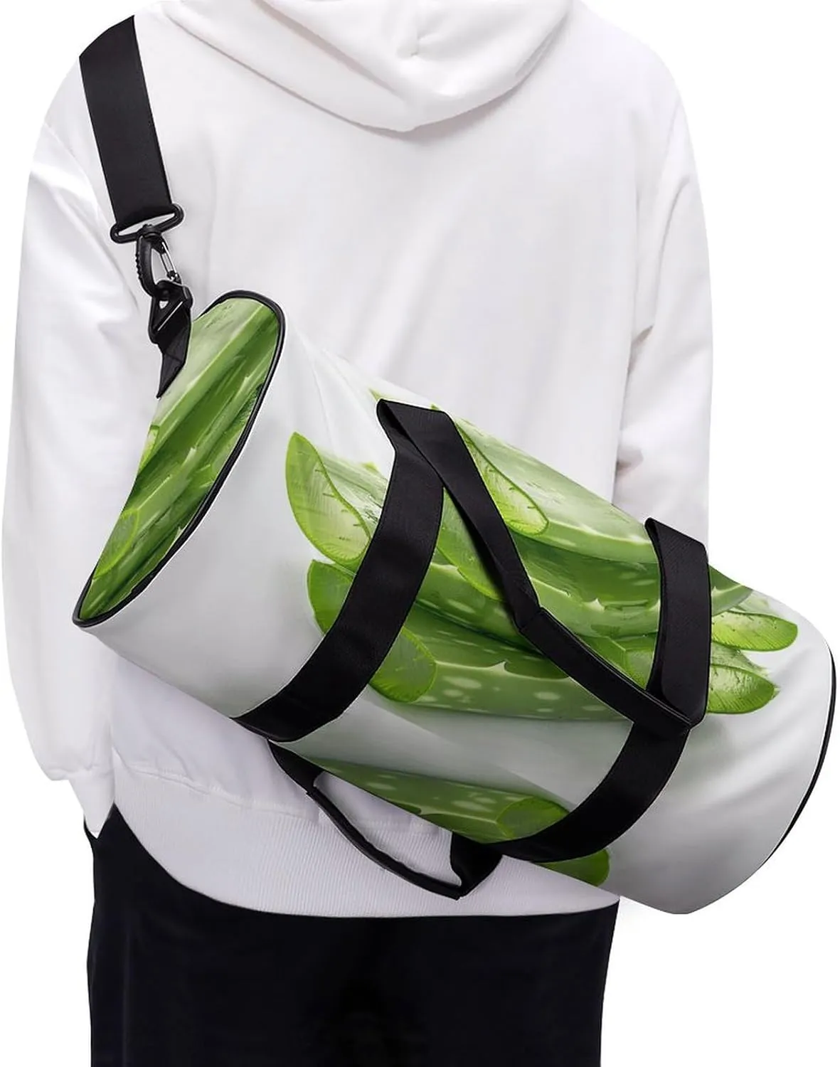 Sports Gym Bag for Women Men Travel Duffel Bag Fresh Aloe Vera Flakes Weekender Bag Canvas Carry on Overnight Bag for Travel Swimming Fitness Workout Sports Duffle Bag