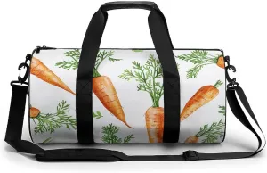 Sports Gym Bag for Women Men Travel Duffel Bag Fresh Carrot Pattern Weekender Bag Canvas Carry on Overnight Bag for Travel Swimming Fitness Workout Sports Duffle Bag, 17.7in/9in/9in, style