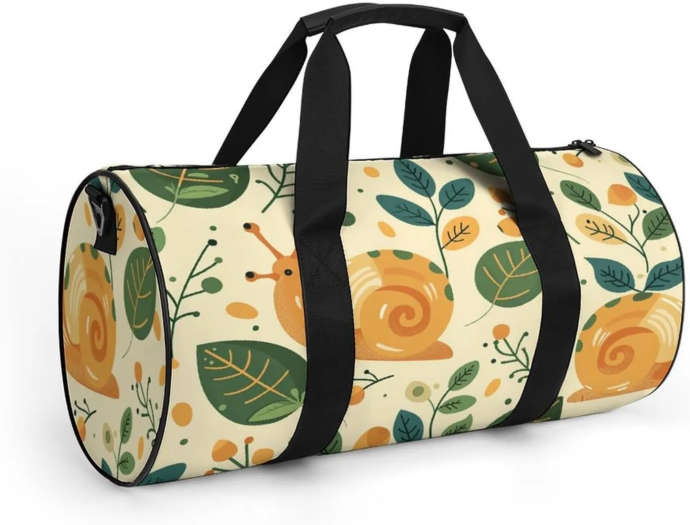 Sports Gym Bag for Women Men Travel Duffel Bag Green Little Snail Weekender Bag Canvas Carry on Overnight Bag for Travel Swimming Fitness Workout Sports Duffle Bag