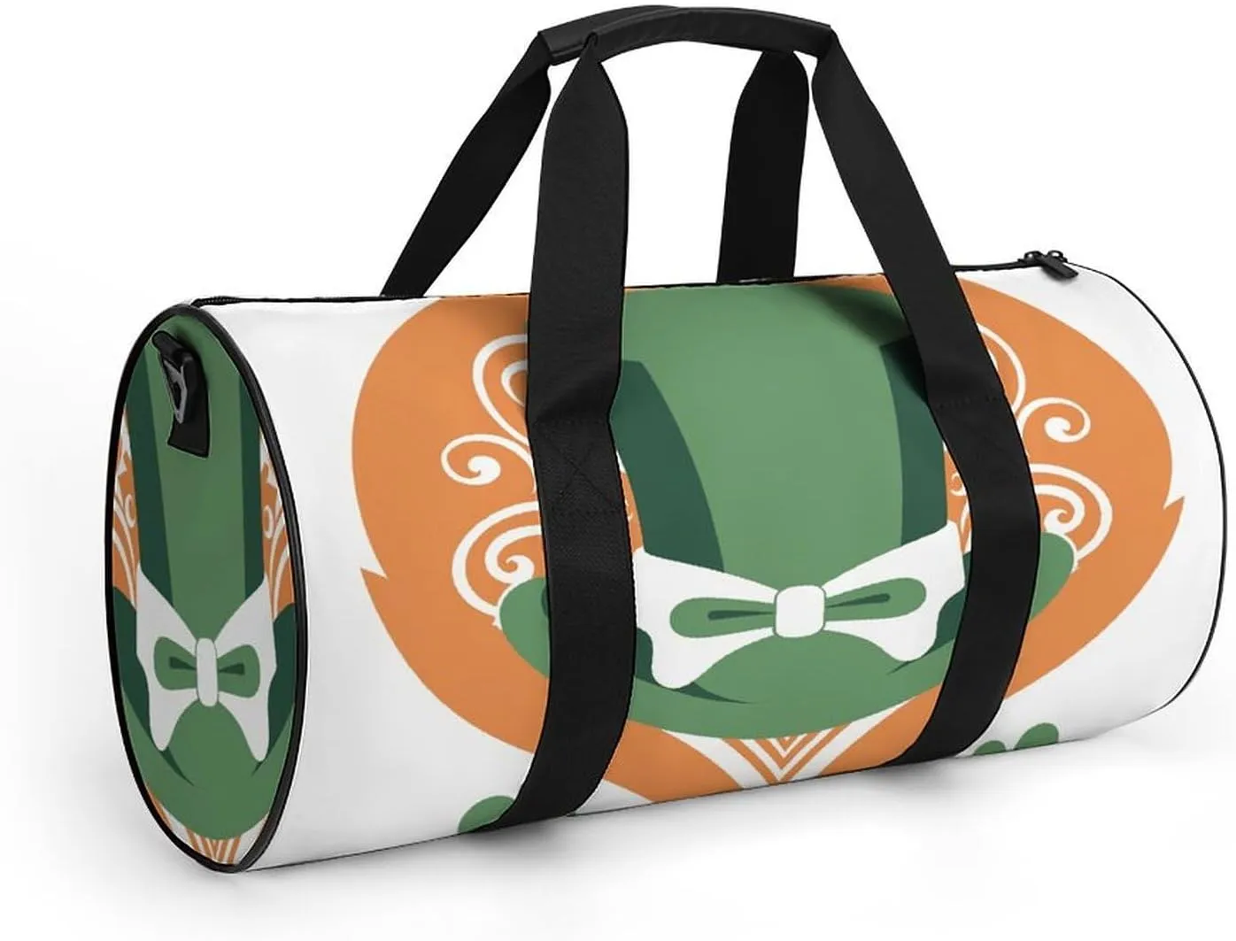 Sports Gym Bag for Women Men Travel Duffel Bag Hand Drawn Green Hat Weekender Bag Canvas Carry on Overnight Bag for Travel Swimming Fitness Workout Sports Duffle Bag, 17.7in/9in/9in, style-1-1