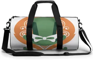 Sports Gym Bag for Women Men Travel Duffel Bag Hand Drawn Green Hat Weekender Bag Canvas Carry on Overnight Bag for Travel Swimming Fitness Workout Sports Duffle Bag, 17.7in/9in/9in, style-1-1