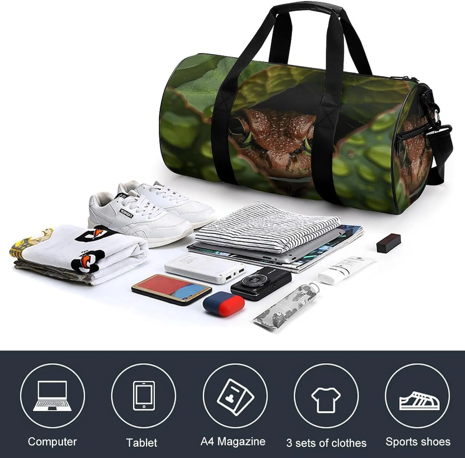 Sports Gym Bag for Women Men Travel Duffel Bag Head And Eyes Weekender Bag Canvas Carry on Overnight Bag for Travel Swimming Fitness Workout Sports Duffle Bag