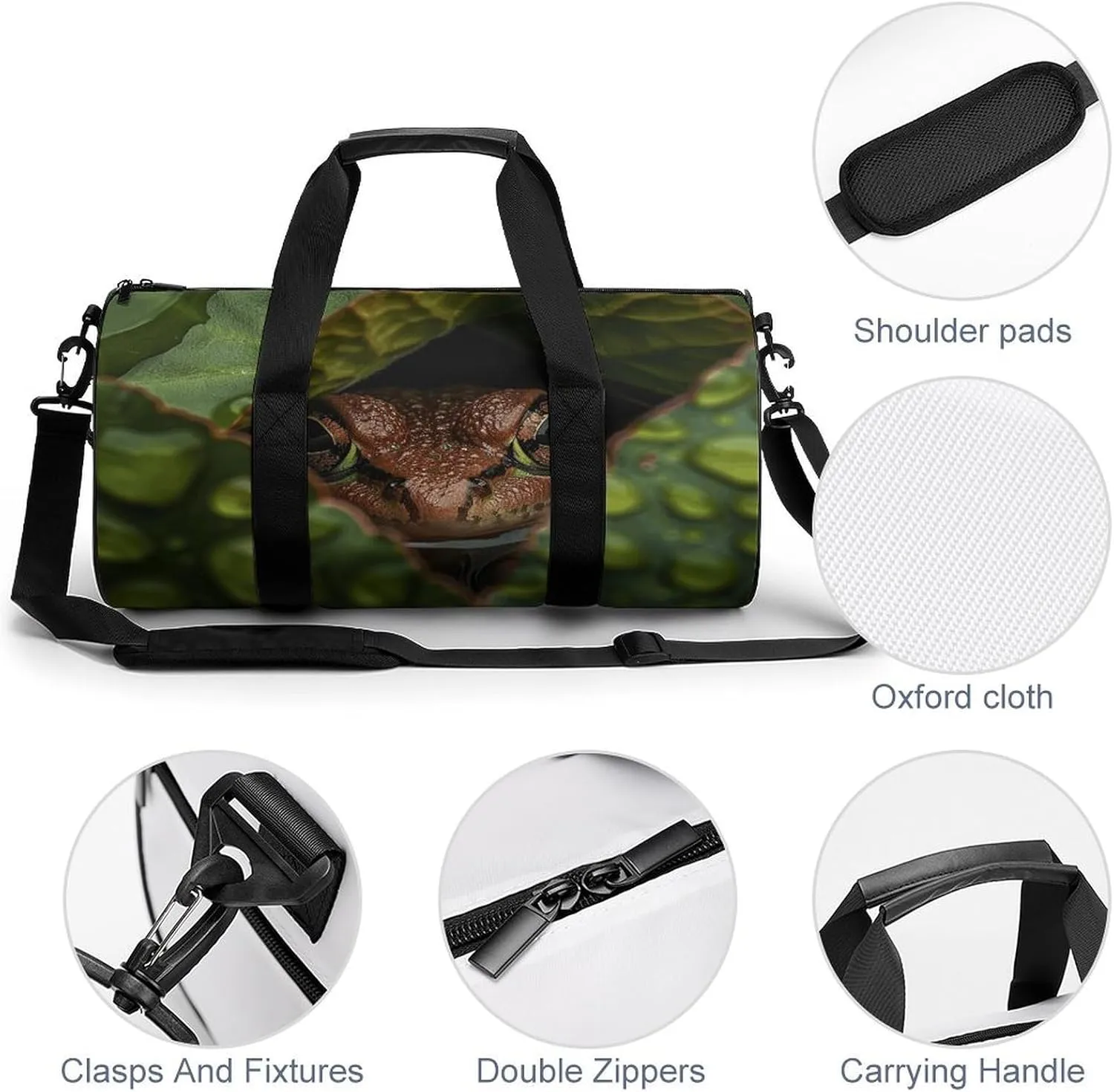 Sports Gym Bag for Women Men Travel Duffel Bag Head And Eyes Weekender Bag Canvas Carry on Overnight Bag for Travel Swimming Fitness Workout Sports Duffle Bag