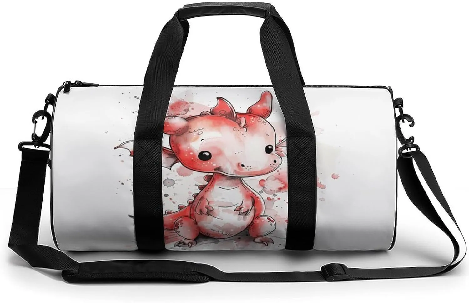 Sports Gym Bag for Women Men Travel Duffel Bag Ink Style Dragon Weekender Bag Canvas Carry on Overnight Bag for Travel Swimming Fitness Workout Sports Duffle Bag, 17.7in/9in/9in