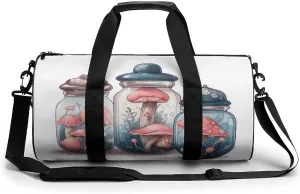 Sports Gym Bag for Women Men Travel Duffel Bag Mushrooms And Jars Weekender Bag Canvas Carry on Overnight Bag for Travel Swimming Fitness Workout Sports Duffle Bag, 17.7in/9in/9in, style-1-2